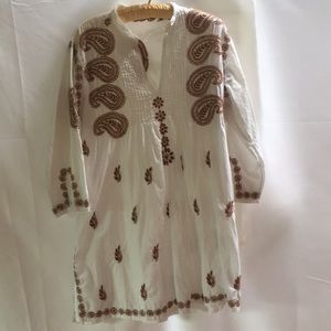 Dreamy White Cotton Beach  Coverup Size M